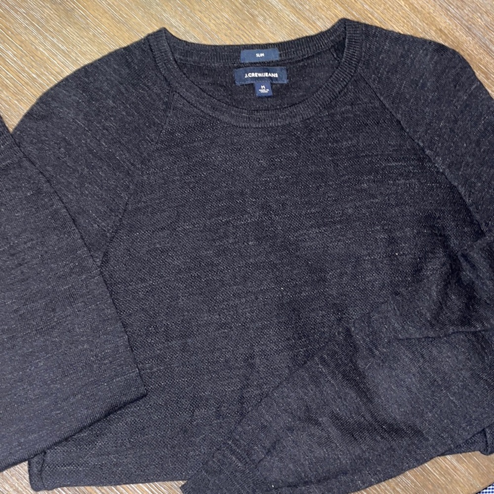J crew textured crew neck sweater